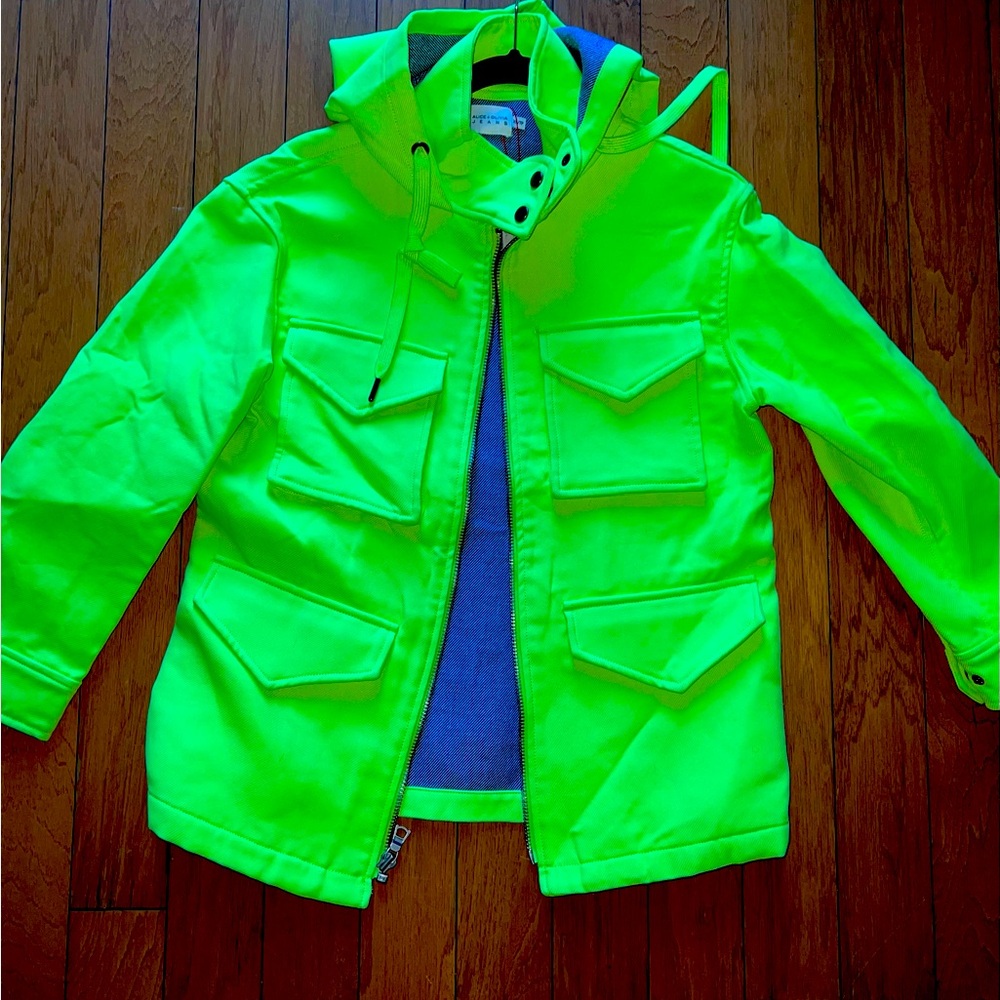 Neon green NWT hooded jacket size XS